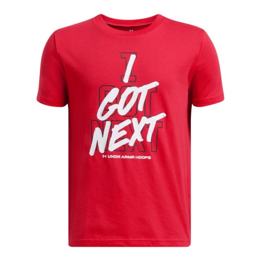 UNDER ARMOUR Chłopięcy tshirt z nadrukiem Under Armour UA B Hoops Next SS  czerwony Czerwony
